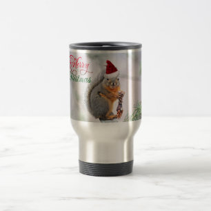 Taza De Viaje Ardilla de las Felices Navidad