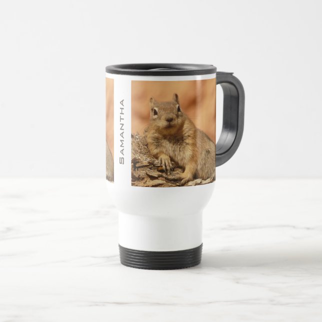 Taza De Viaje Ardilla de tierra en frío personalizada (Anverso derecho)