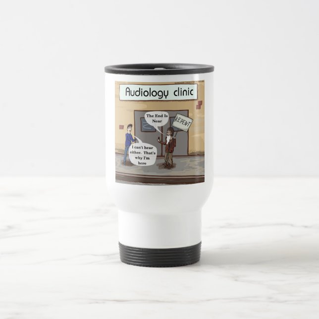 Taza De Viaje Arrepentimiento Por La Divertida Oficina Del Audió (Centro)