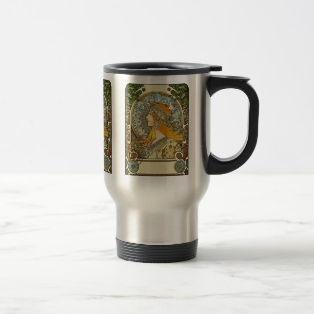 Taza De Viaje Art Nouveau mucha - Zodiac - La Plume (Derecha)