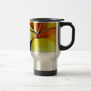 Taza De Viaje Arte abstracto de la flor tropical frangipani