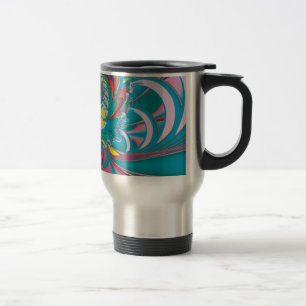 Taza De Viaje Arte abstracto de mariposa de verano