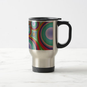 Taza De Viaje Arte Abstracto Óptico Psicodélico Arcoíris