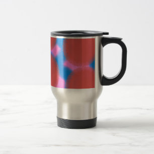 Taza De Viaje arte abstracto rojo rosa y azul 56789