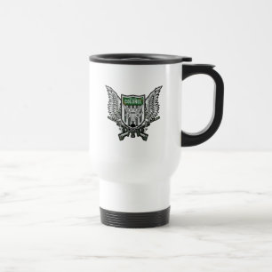 Taza De Viaje Arte con alas bandera del tatuaje del escudo del