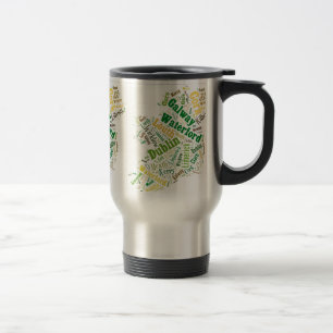 Taza De Viaje Arte con palabras de ciudades de Irlanda