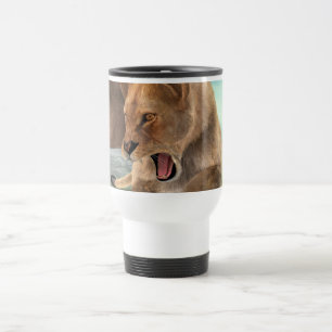 Taza De Viaje Arte de Aventura en la Jungla de la Fiera Leona