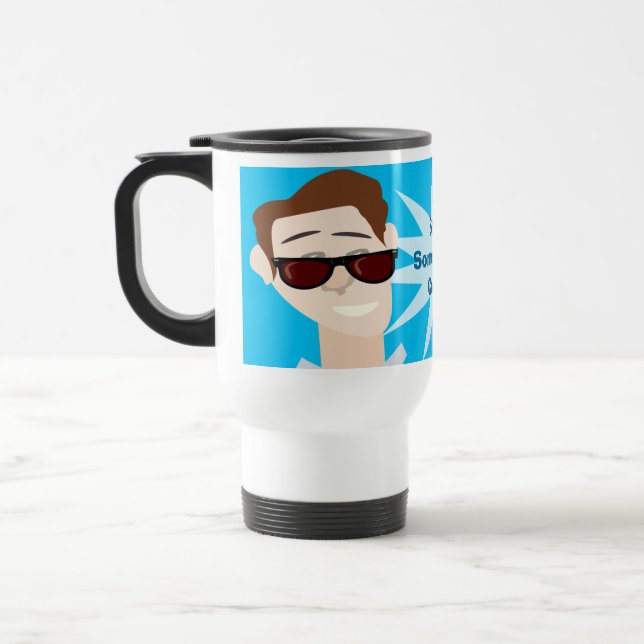 Taza De Viaje Arte de caracter de Joe Fun promedio de Guay Guy (Izquierda)