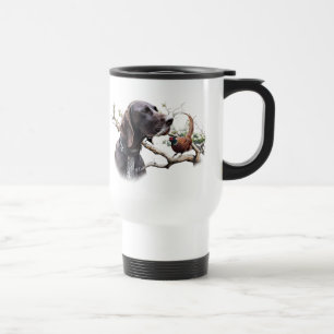 Taza De Viaje Arte de caza con GSP: precisión, pasión y faisán
