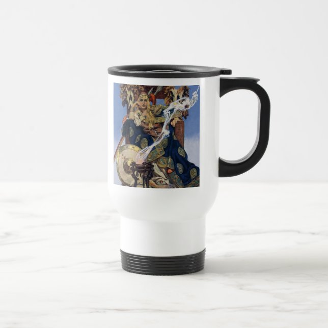 Taza De Viaje Arte de fantasía de princesa guerrera reina maeve (Derecha)
