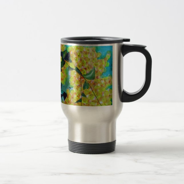 Taza De Viaje Arte de flores australiano nativo de Wellow (Derecha)