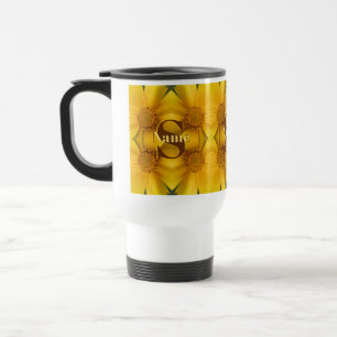 Taza De Viaje Arte de iniciales de monograma personalizado Nombr
