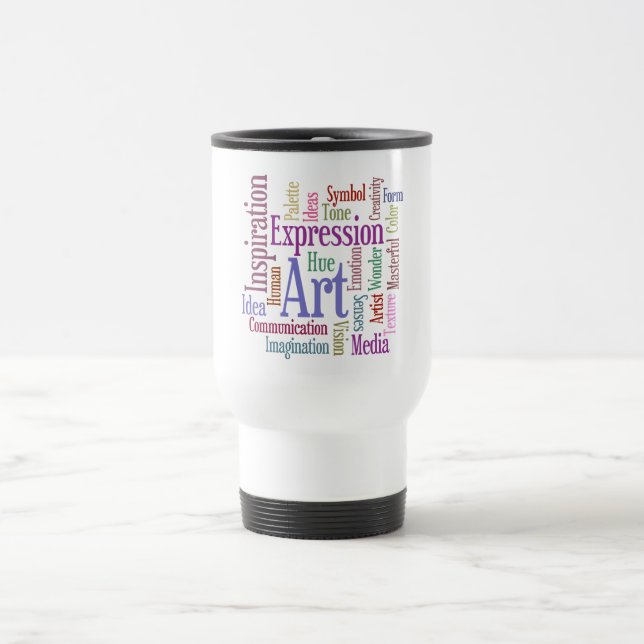 Taza De Viaje Arte de la palabra de la inspiración del artista (Centro)