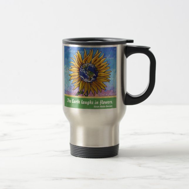 Taza De Viaje Arte de la Tierra del girasol (Derecha)