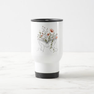 Taza De Viaje Arte de línea botánica de Blooms Book