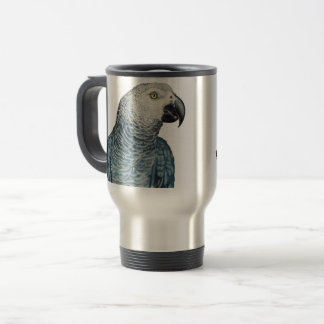 Taza De Viaje Arte de loro Viaja Mug viajes grises africanos