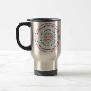 Taza De Viaje Arte de Mandala Colorido Vibrante