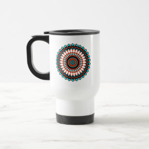 Taza De Viaje Arte de Mandala Geométrico Colorido-46456