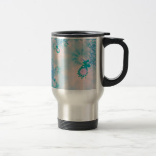Taza De Viaje Arte de mariposa de meditación azul tranquila