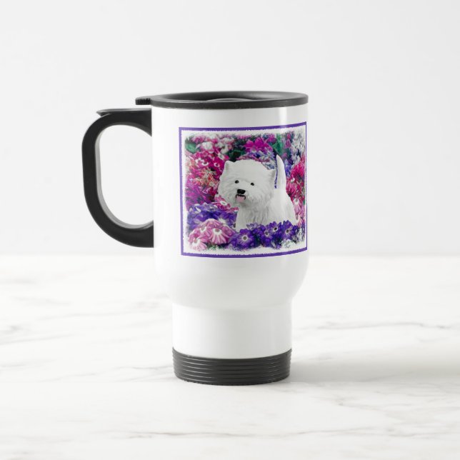 Taza De Viaje Arte de perros pintando el territorio blanco de We (Izquierda)