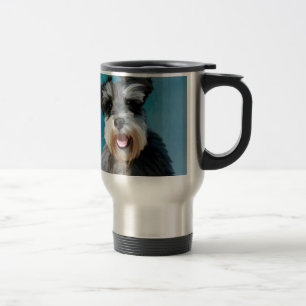 Taza De Viaje Arte de pintura en acuarela de Schnauzer miniatura