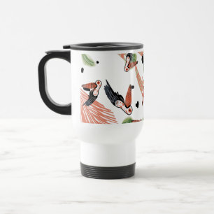 Taza De Viaje Arte de Verano Tropical de Aves Tucán