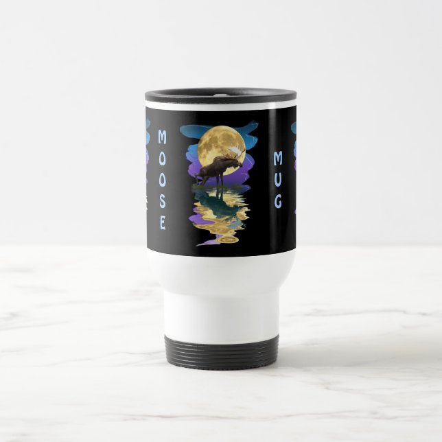 Taza De Viaje Arte de vida salvaje Moose & Moon Souvenir canadie (Centro)