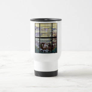 Taza De Viaje Arte de vidrio emplomado Art Nouveau escena marina