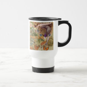 Taza De Viaje Arte Deco Collage de Pavo Real Flapper de París Vi