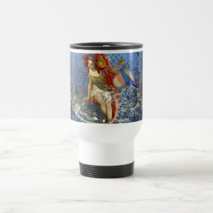 Taza De Viaje Arte gótico azul de sirena de Acuario