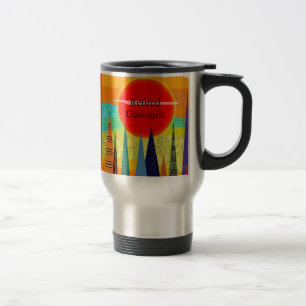 Taza De Viaje Arte jubilado de la montaña del geólogo