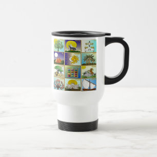 Taza De Viaje Arte Judaica 12 Tribus de Israel