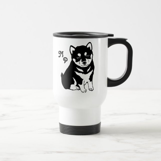 Taza De Viaje Arte lindo del perrito de Shiba Inu (Derecha)