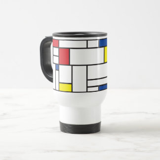 Taza De Viaje Arte Moderno De Stijl Geométrico Minimalista Mondr