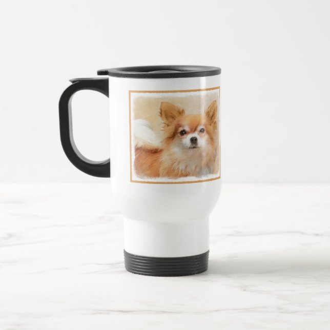 Taza De Viaje Arte original de la pintura de perro de Chihuahua, (Izquierda)