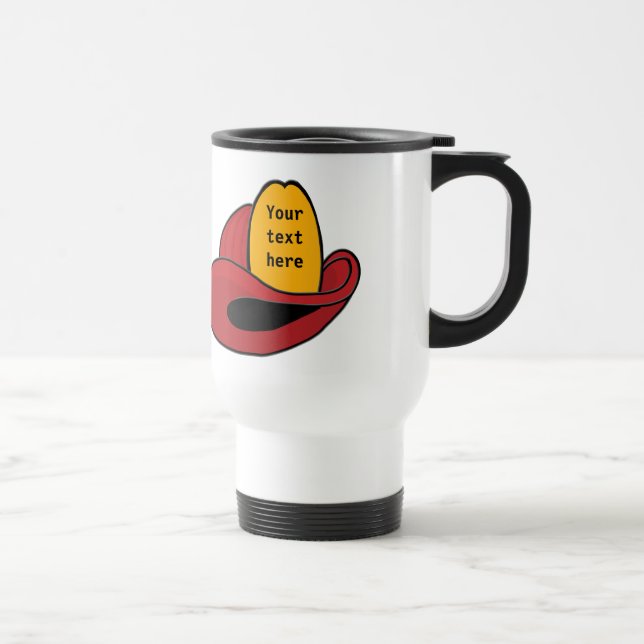 Taza De Viaje Arte Personalizado caprichoso del casco de Fireman (Derecha)