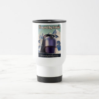 Taza De Viaje Arte vintage de ciencia ficción Viajar en tren