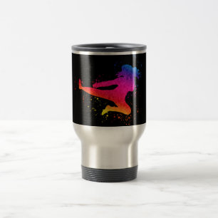 Taza De Viaje Artes marciales femeninas, alta patada, pinta