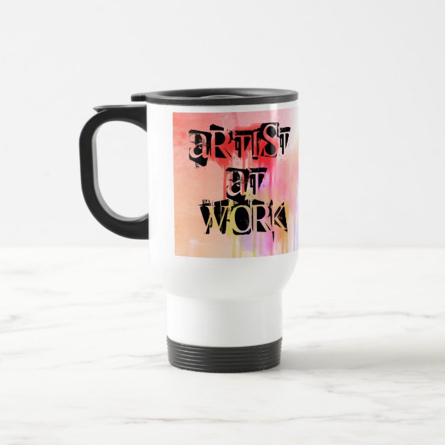 Taza De Viaje Artista de diseño de acuarela personalizada  (Izquierda)