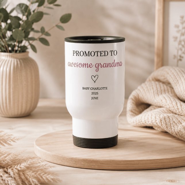 Taza De Viaje Ascendida a Abuela Increíble Personalizada (Subido por el creador)