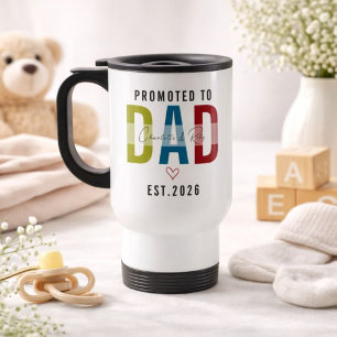Taza De Viaje Ascendido a Papá   Primer Día del Padre Personaliz