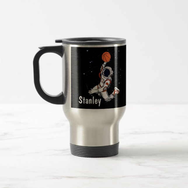 Taza De Viaje Astronauta negro lindo espacio exterior Galaxia Ba (Izquierda)
