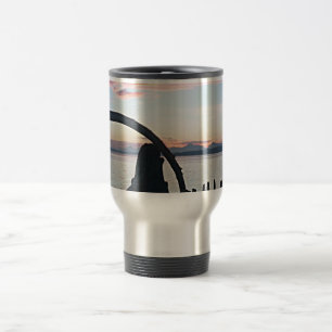 Taza De Viaje Atardecer en Arco de Madera Flotante