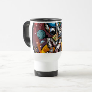 Taza De Viaje Atlas Astronauta Sosteniendo la Tierra Marte Galax