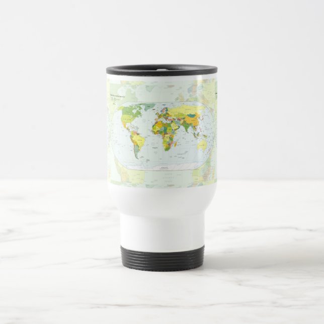 Taza De Viaje Atlas del País del Mapa Mundial (Centro)