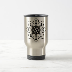 Taza De Viaje Átomo del ajedrez, materias del ajedrez,