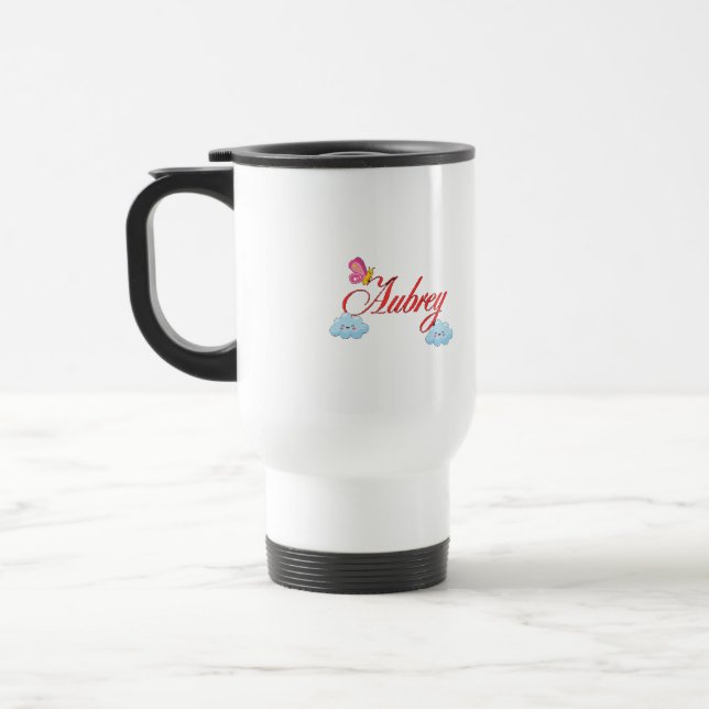 Taza De Viaje Aubrey con mariposa y nubes (Izquierda)