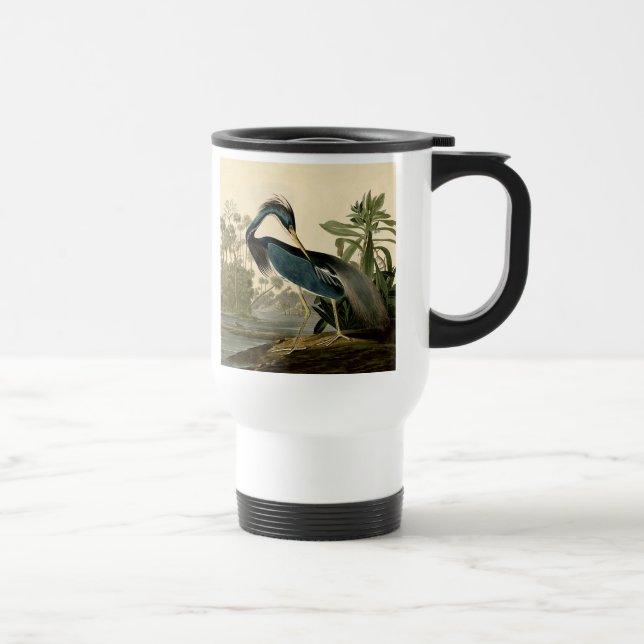 Taza De Viaje Audubon Louisiana Heron Birds America Art (Derecha)