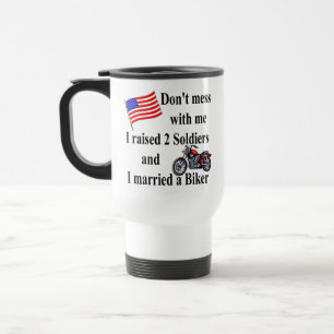 Taza De Viaje Aumentado 2 soldados y casado un motorista