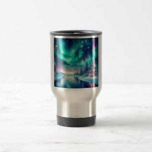 Taza De Viaje aurora borealis/Navidades/invierno